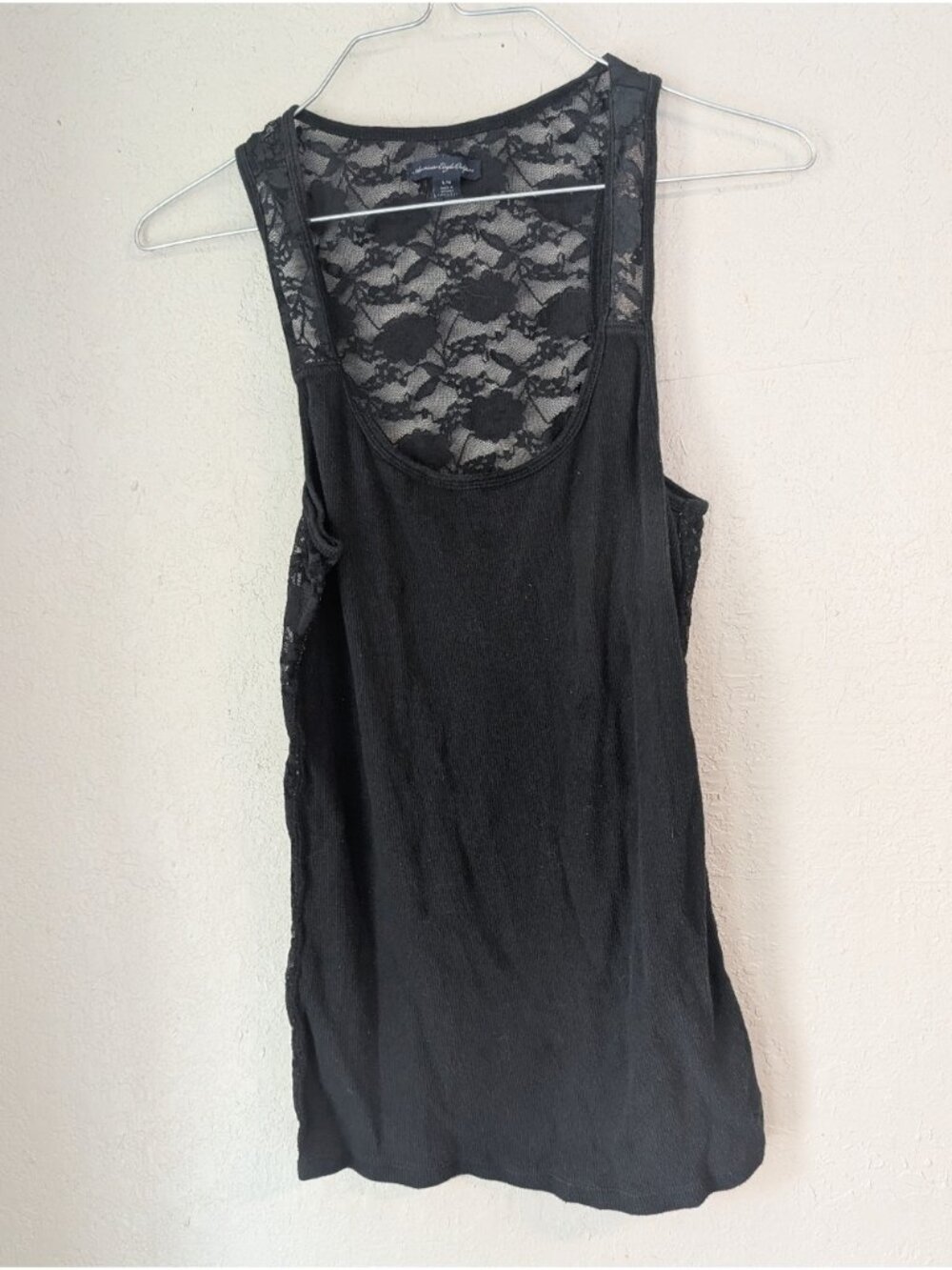 Black Lace-Back Tank Top